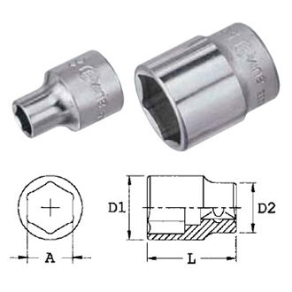 Genius Tools 323221 3/8"-os 6 lapú dugókulcs fej, 21 mm termék fő termékképe