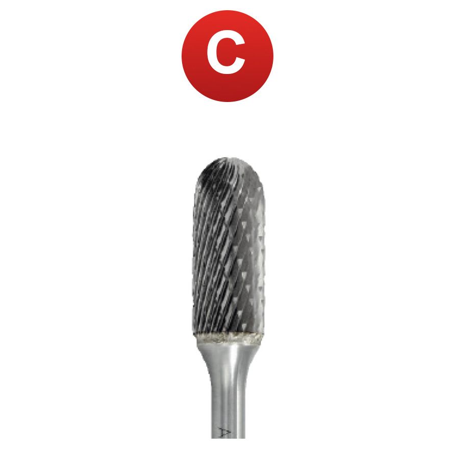 Abraboro 10 x 170/20 mm C alakú keményfém turbómaró kereszt fogazással, hosszú kivitel termék fő termékképe