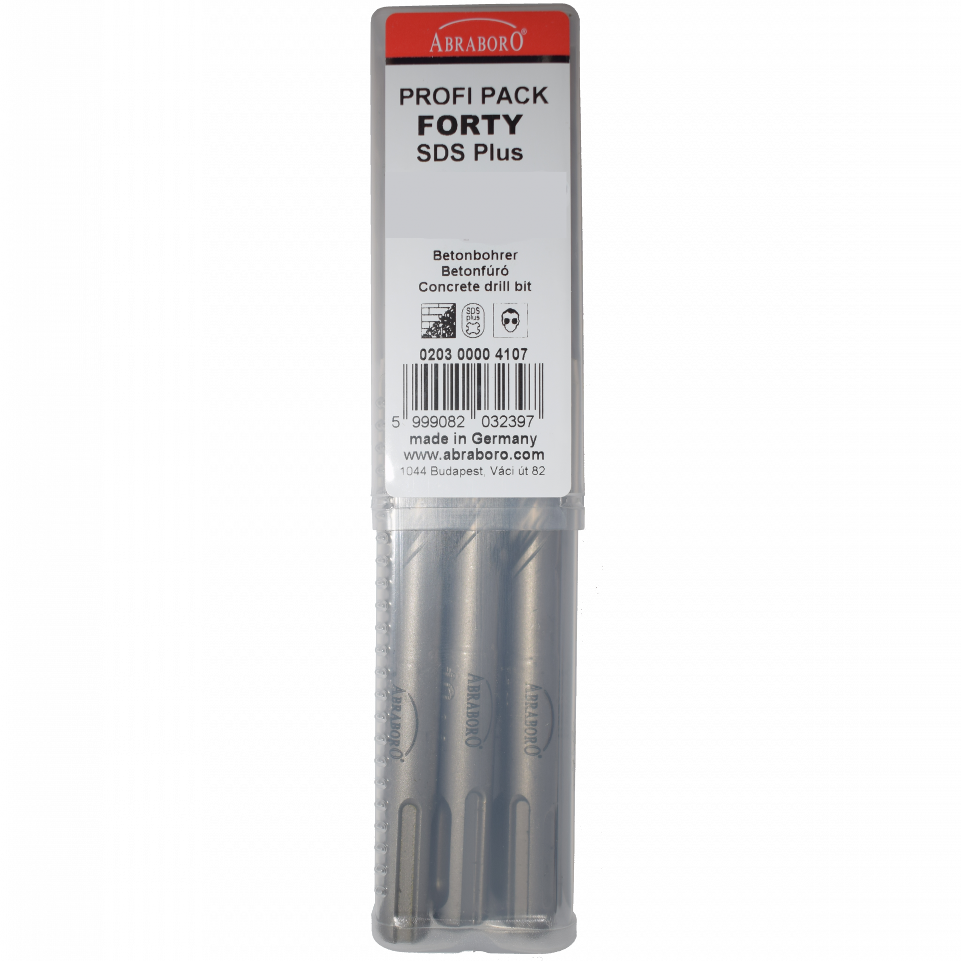 Abraboro 6 x 160 / 100 mm SDS-plus FORTY betonfúró Profi Pack, 10 db/csomag termék fő termékképe