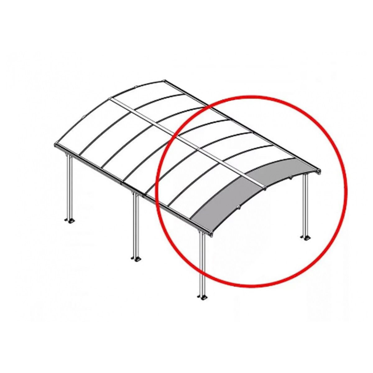 Palram - Canopia Bővítő elem Arcadia kocsibeállókhoz (70 cm) termék fő termékképe