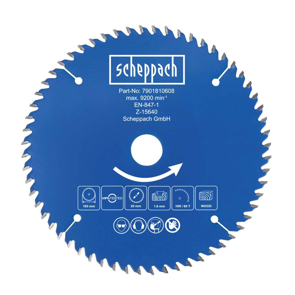 Scheppach Körfűrészlap átm. 165/20, 60 fog termék fő termékképe