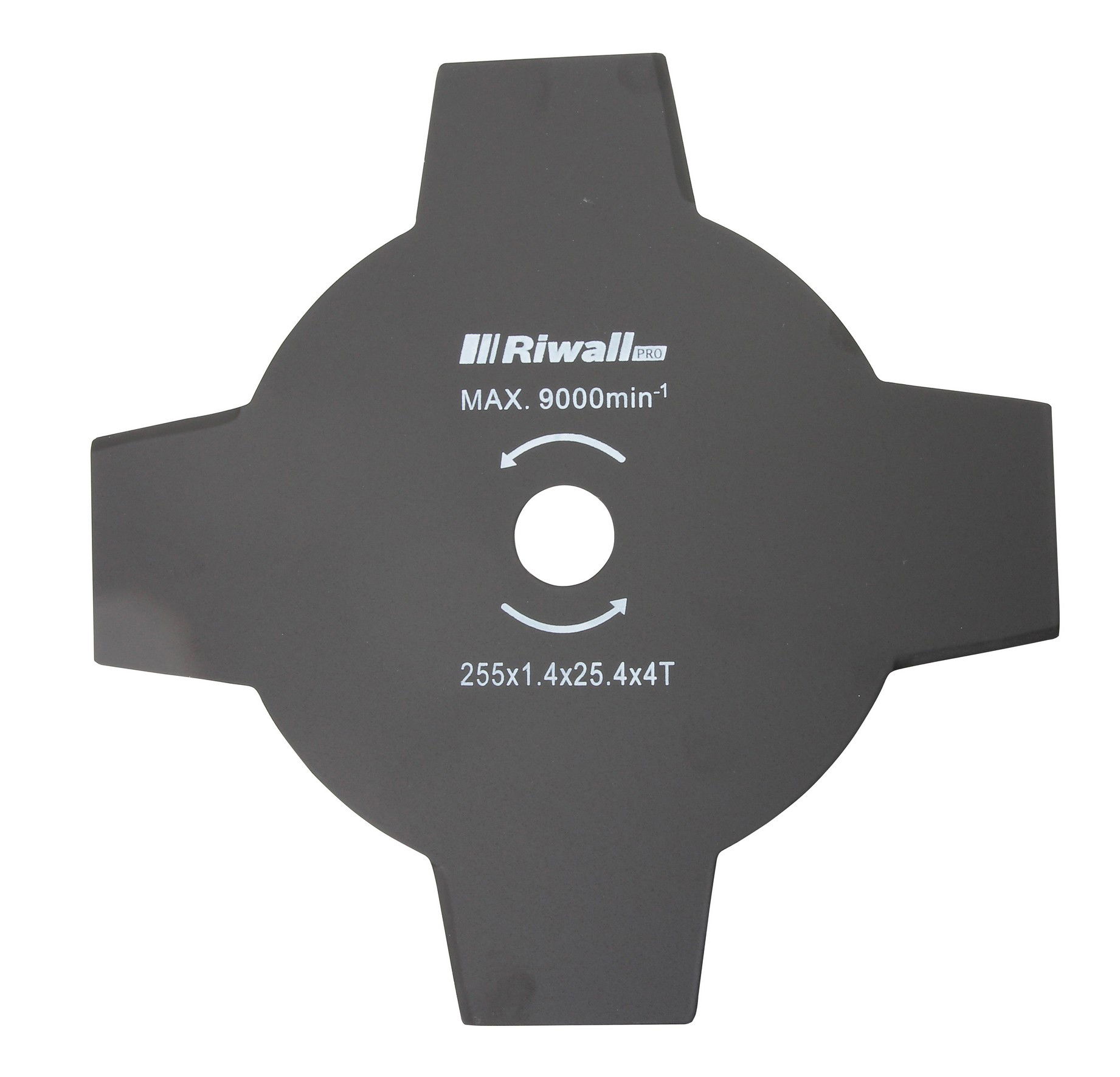 Riwall PRO Vágókés fűkaszához 4-ágú, 255mm,  belső furat 25,4 mm, vastagság 1,4 mm termék fő termékképe